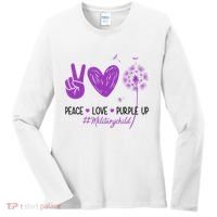 Peace Love Purple Up Military Child Women's Long Sleeve Shirt thumb 0