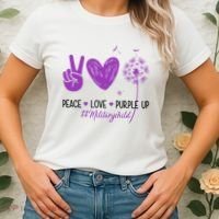 Peace Love Purple Up Military Child Women's T-Shirt thumb 2