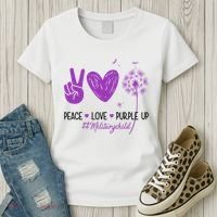 Peace Love Purple Up Military Child Women's T-Shirt thumb 3