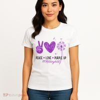 Peace Love Purple Up Military Child Women's T-Shirt thumb 4