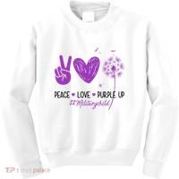 Peace Love Purple Up Military Child Kids Sweatshirt thumb 0