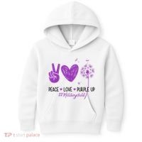 Peace Love Purple Up Military Child Kids Hoodie thumb 0