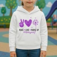 Peace Love Purple Up Military Child Kids Hoodie thumb 3