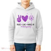Peace Love Purple Up Military Child Kids Hoodie thumb 4