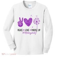 Peace Love Purple Up Military Child Kids Long Sleeve Shirt thumb 0