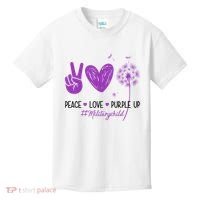 Peace Love Purple Up Military Child Kids T-Shirt thumb 0