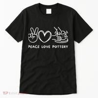 Peace Love Pottery Pottery Lover Ceramics Artist Tall T-Shirt thumb 0