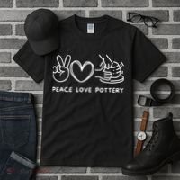 Peace Love Pottery Pottery Lover Ceramics Artist Tall T-Shirt thumb 3