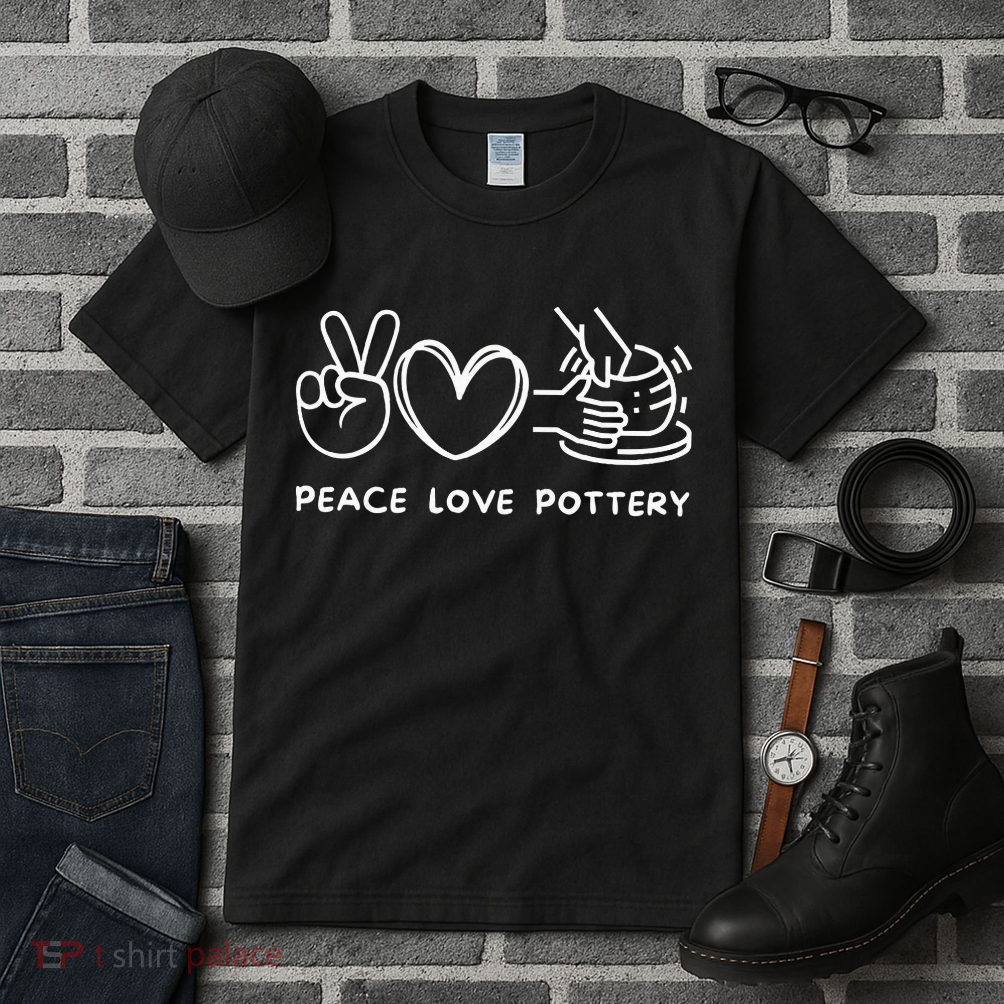 Peace Love Pottery Pottery Lover Ceramics Artist Tall T-Shirt