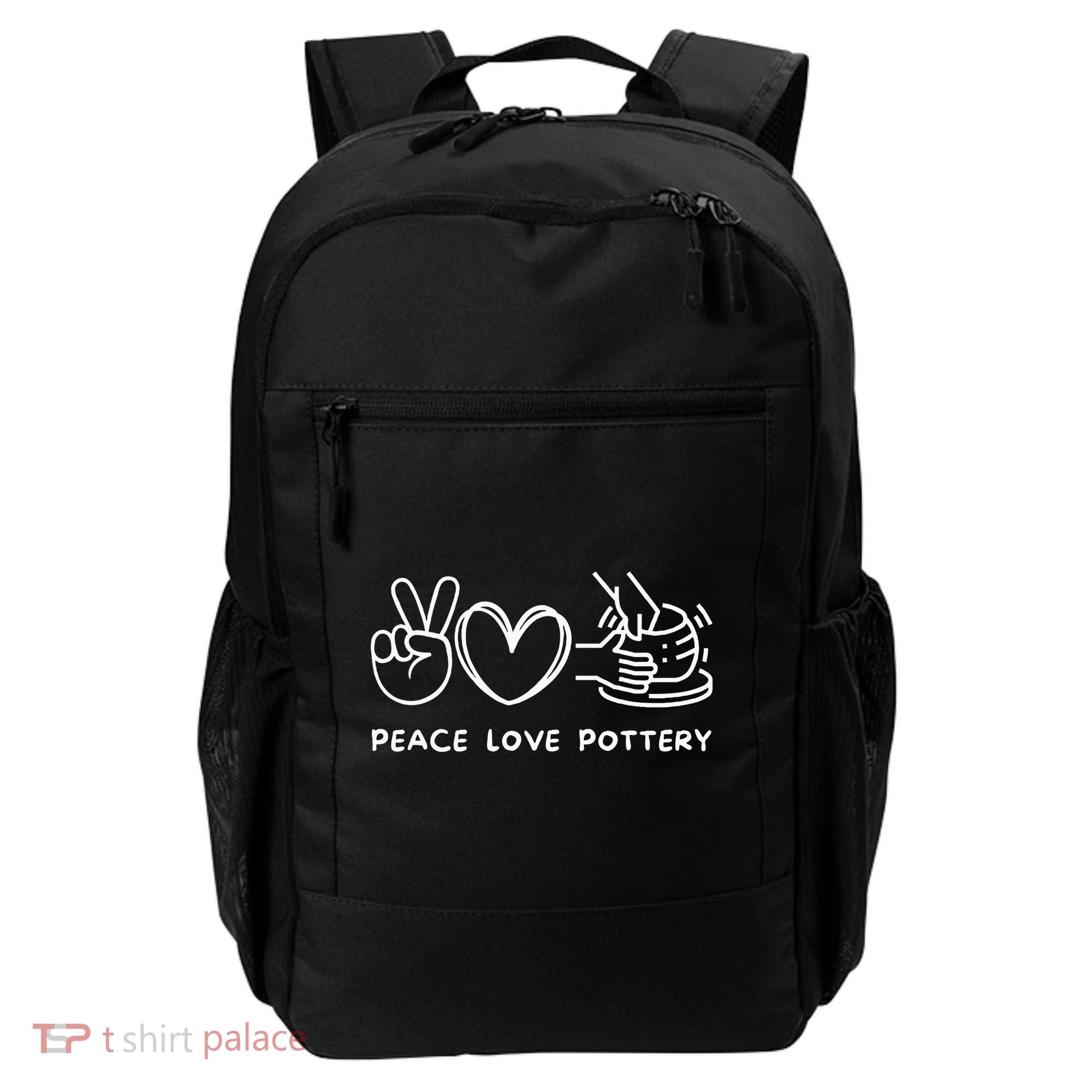 Peace Love Pottery Pottery Lover Ceramics Artist Backpack