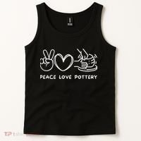 Peace Love Pottery Pottery Lover Ceramics Artist Tank Top thumb 2