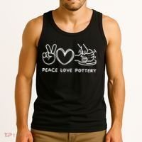 Peace Love Pottery Pottery Lover Ceramics Artist Tank Top thumb 3