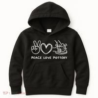 Peace Love Pottery Pottery Lover Ceramics Artist Kids Hoodie thumb 0