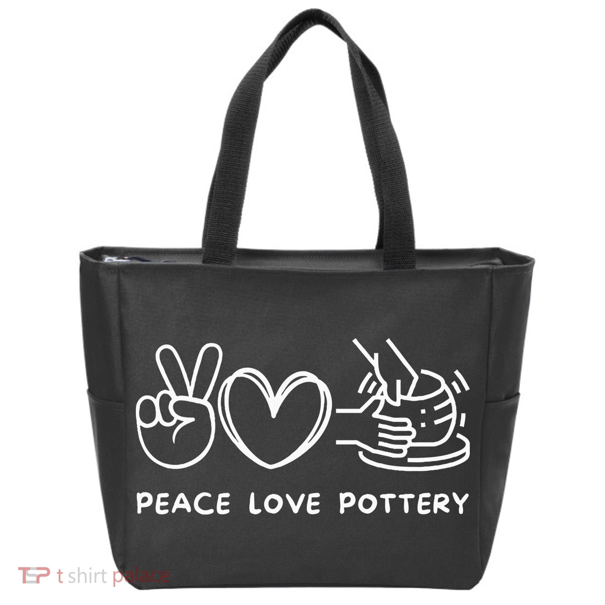 Peace Love Pottery Pottery Lover Ceramics Artist Tote Bag