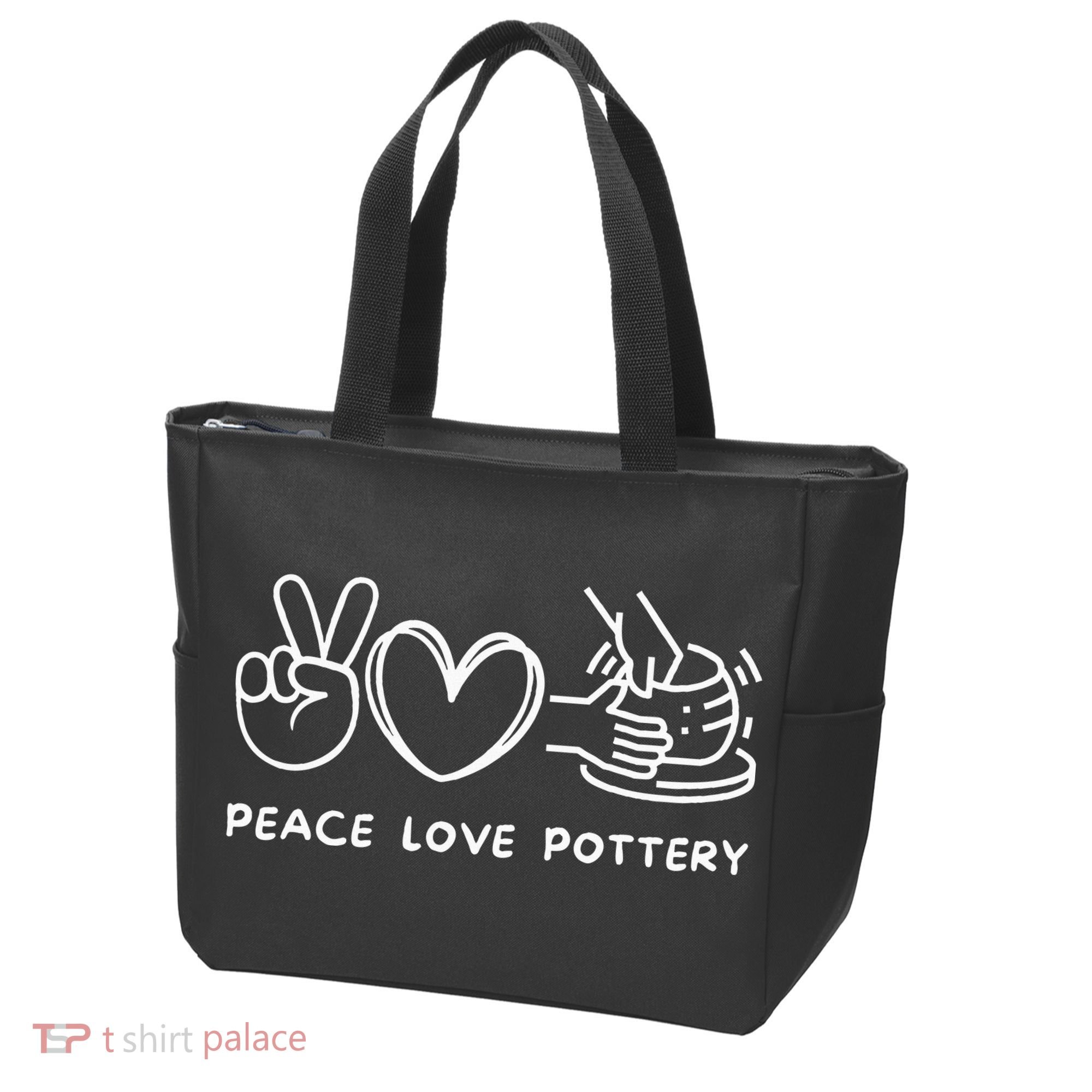 Peace Love Pottery Pottery Lover Ceramics Artist Tote Bag