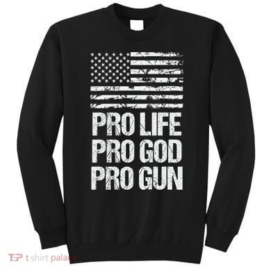 Pro Life Pro God Pro Gun Christian Conservative Sweatshirt