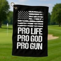 Pro Life Pro God Pro Gun Christian Conservative Golf Towel thumb 1