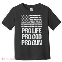 Pro Life Pro God Pro Gun Christian Conservative Toddler T-Shirt thumb 0