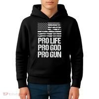 Pro Life Pro God Pro Gun Christian Conservative Kids Hoodie thumb 4