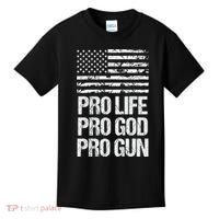 Pro Life Pro God Pro Gun Christian Conservative Kids T-Shirt thumb 0
