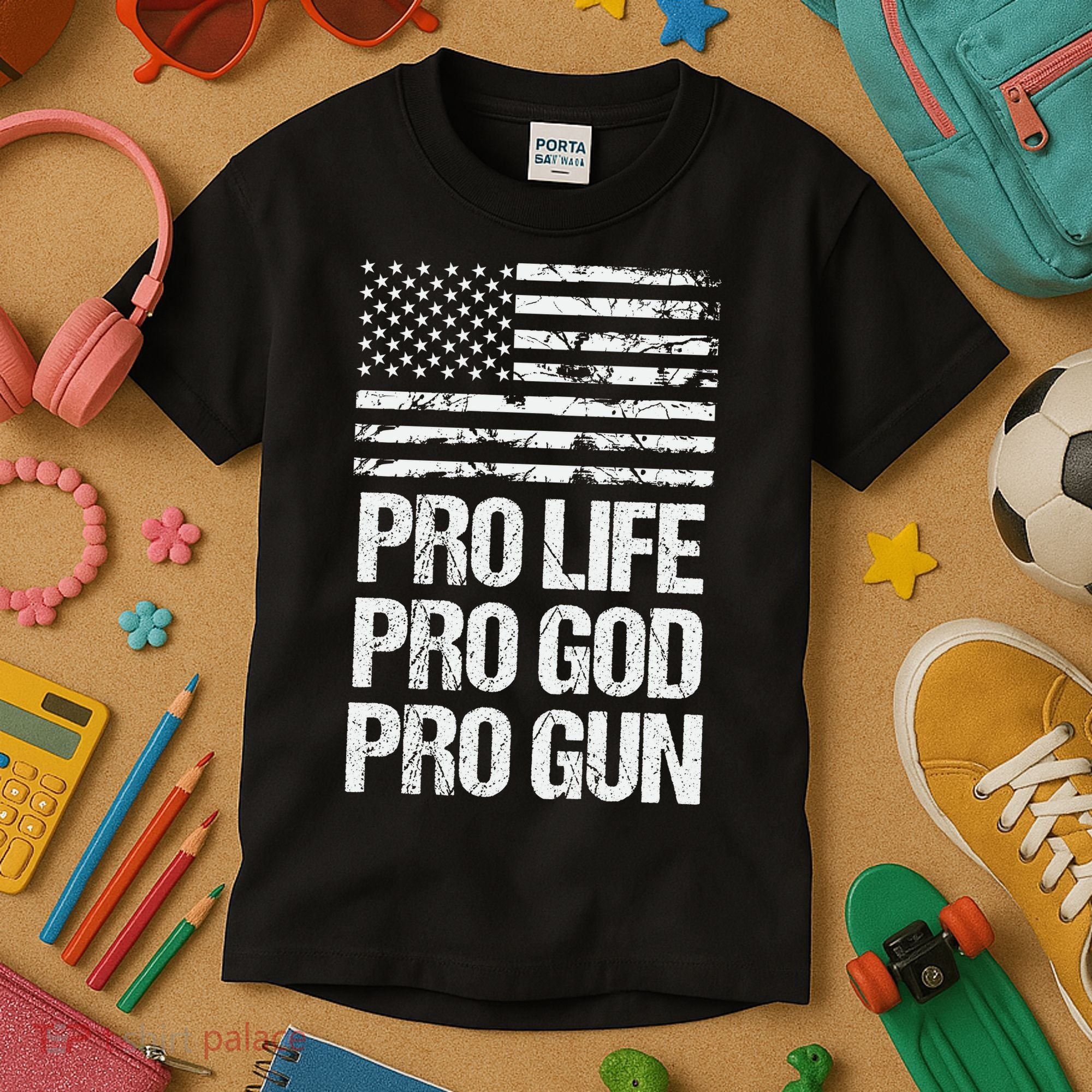 Pro Life Pro God Pro Gun Christian Conservative Kids T-Shirt