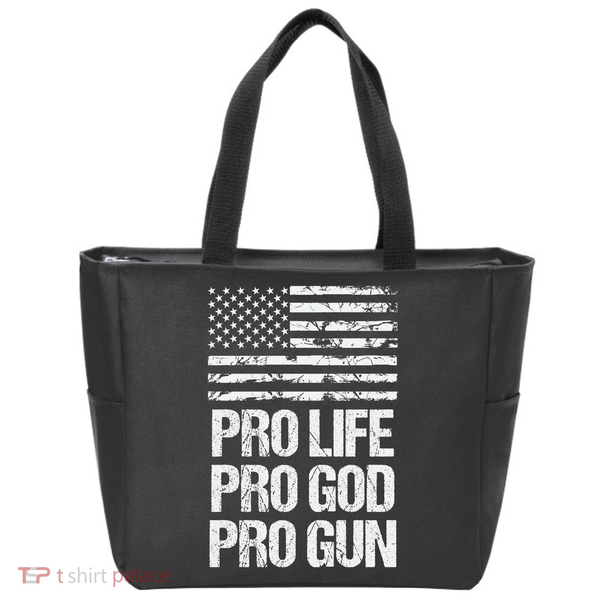 Pro Life Pro God Pro Gun Christian Conservative Tote Bag