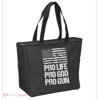 Pro Life Pro God Pro Gun Christian Conservative Tote Bag thumb 2