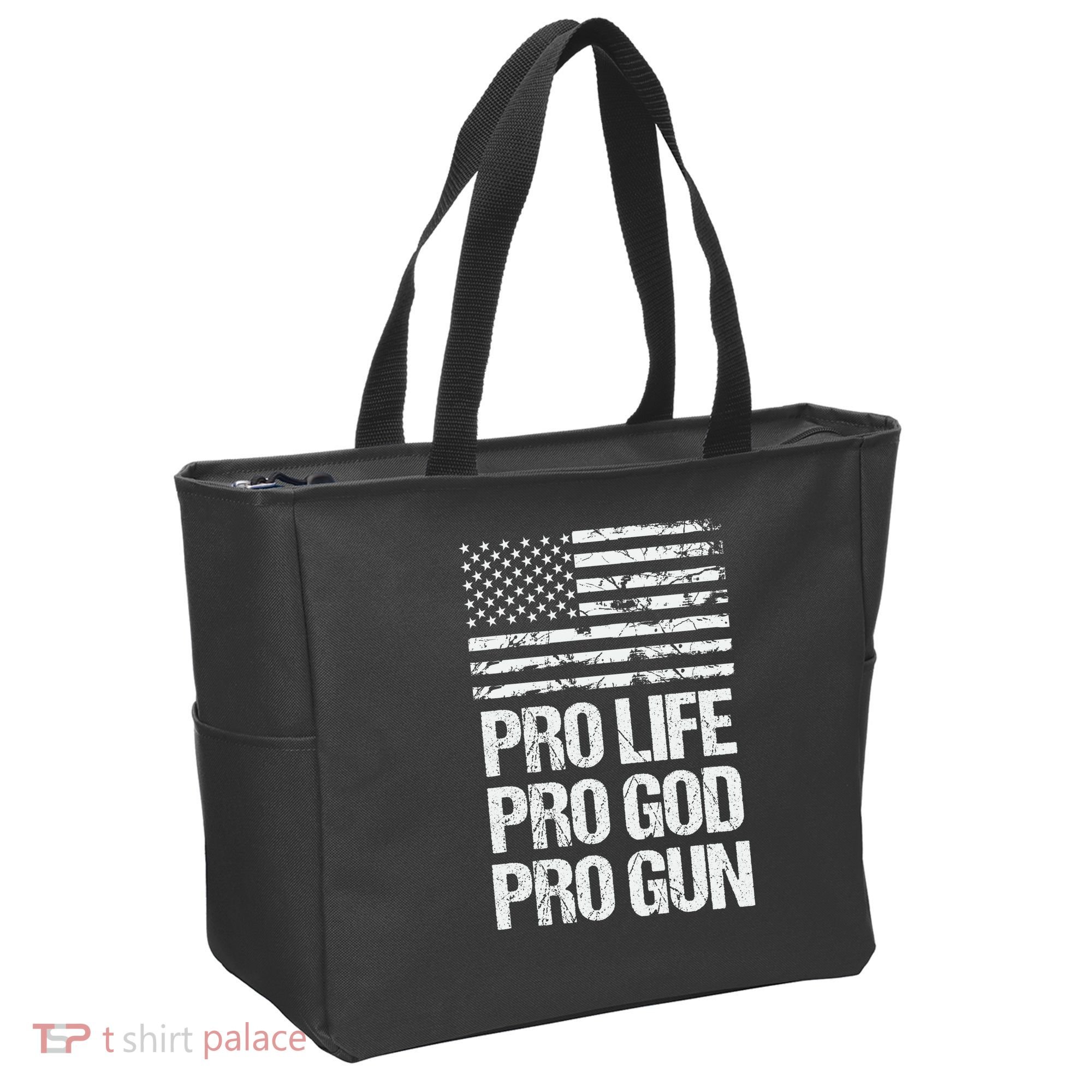 Pro Life Pro God Pro Gun Christian Conservative Tote Bag