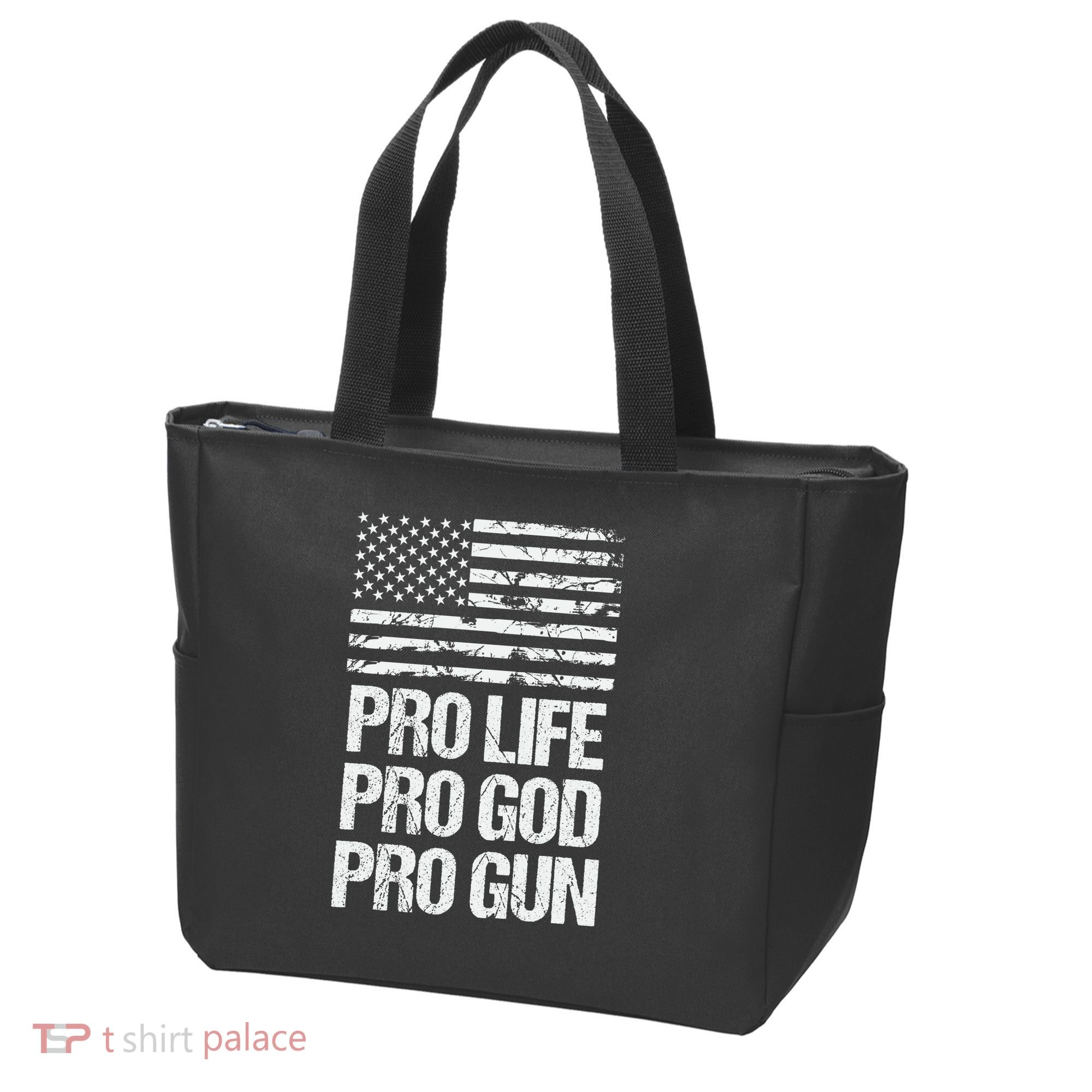 Pro Life Pro God Pro Gun Christian Conservative Tote Bag