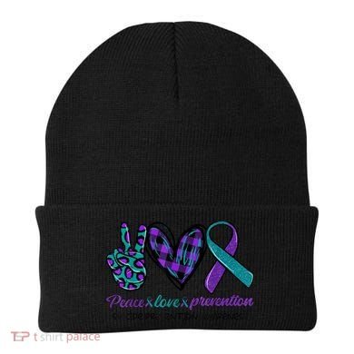 Peace Love Prevention Suicide Prevention Awareness Beanie