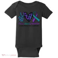 Peace Love Prevention Suicide Prevention Awareness Baby Bodysuit thumb 0