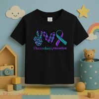Peace Love Prevention Suicide Prevention Awareness Toddler T-Shirt thumb 3