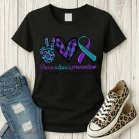 Peace Love Prevention Suicide Prevention Awareness Women's T-Shirt thumb 3