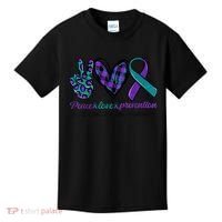 Peace Love Prevention Suicide Prevention Awareness Kids T-Shirt thumb 0