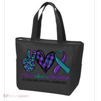 Peace Love Prevention Suicide Prevention Awareness Tote Bag thumb 3