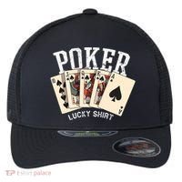 Poker Lucky Poker Player Gambling Funny Poker Flexfit Unipanel Trucker Cap thumb 0