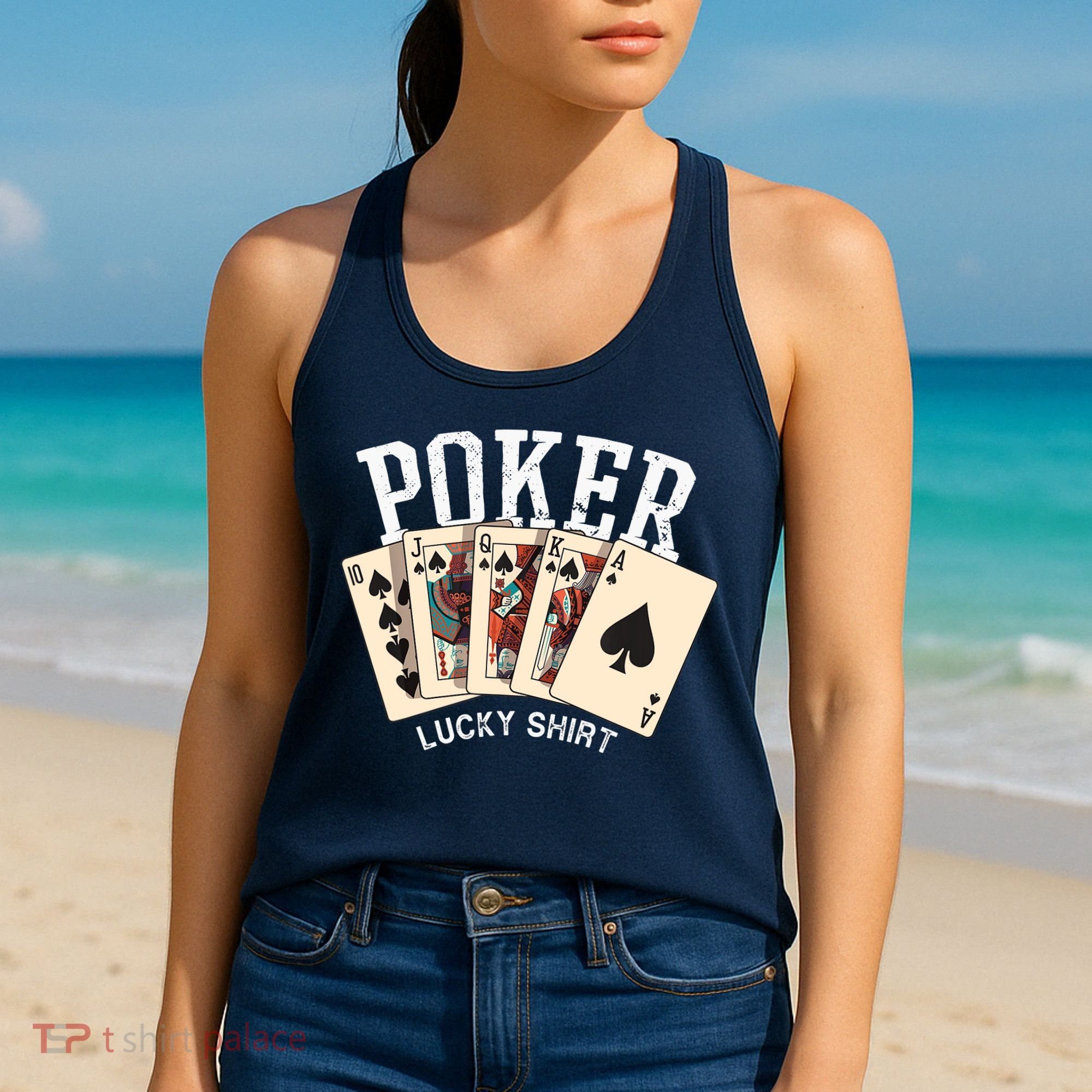 Poker Lucky Poker Player Gambling Funny Poker Women's Tank Top