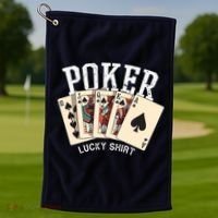 Poker Lucky Poker Player Gambling Funny Poker Golf Towel thumb 1