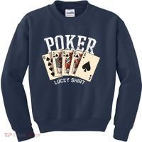 Poker Lucky Poker Player Gambling Funny Poker Kids Sweatshirt thumb 0