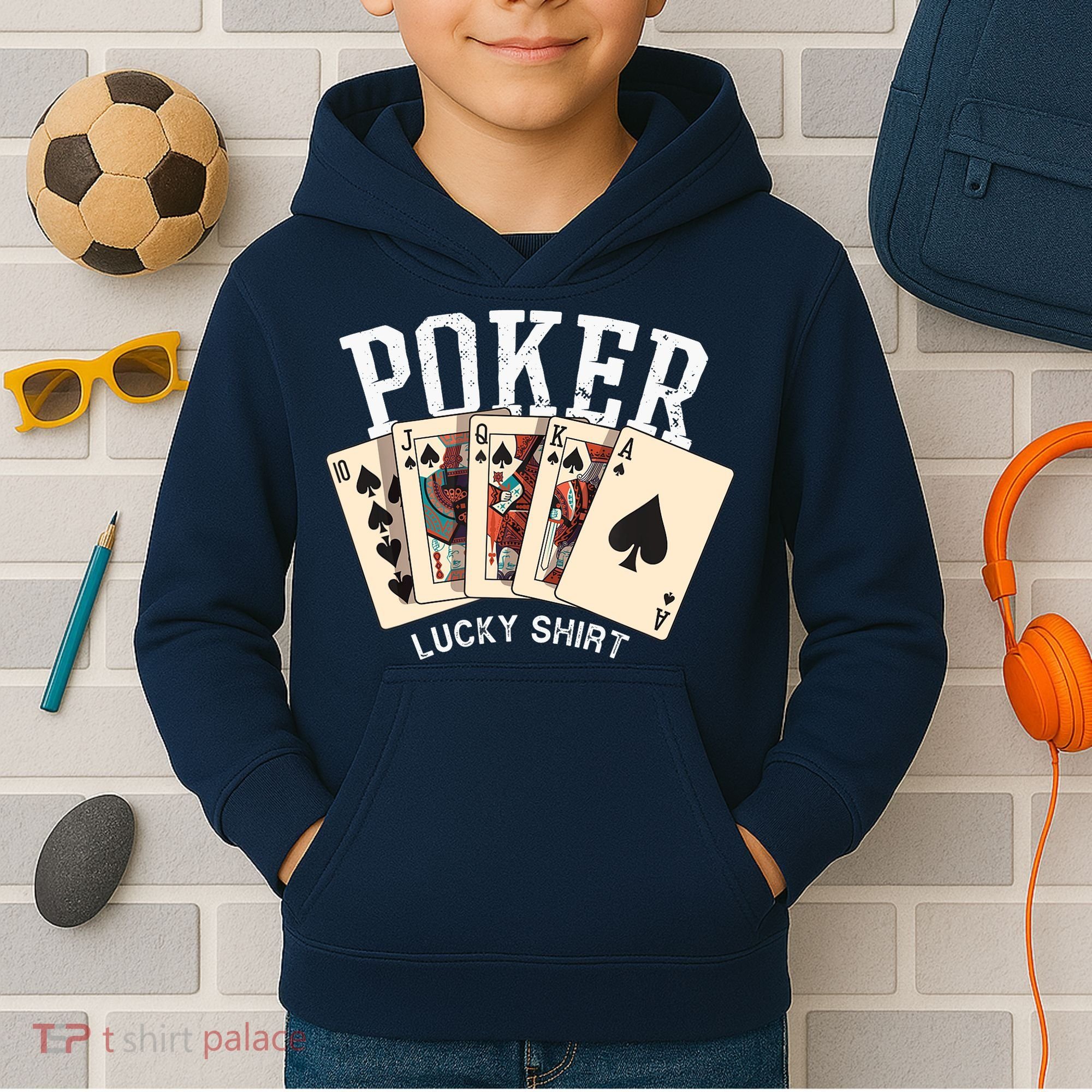 Poker Lucky Poker Player Gambling Funny Poker Kids Hoodie