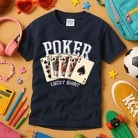 Poker Lucky Poker Player Gambling Funny Poker Kids T-Shirt thumb 3