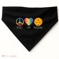 Peace Love Pickleball Gift USA-Made Doggie Bandana thumb 0