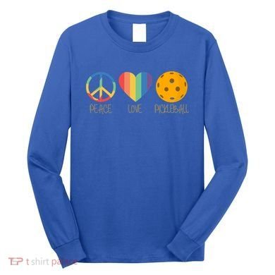 Peace Love Pickleball Gift Long Sleeve Shirt