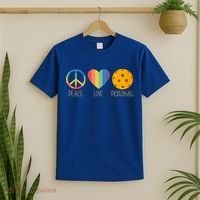 Peace Love Pickleball Gift T-Shirt thumb 2