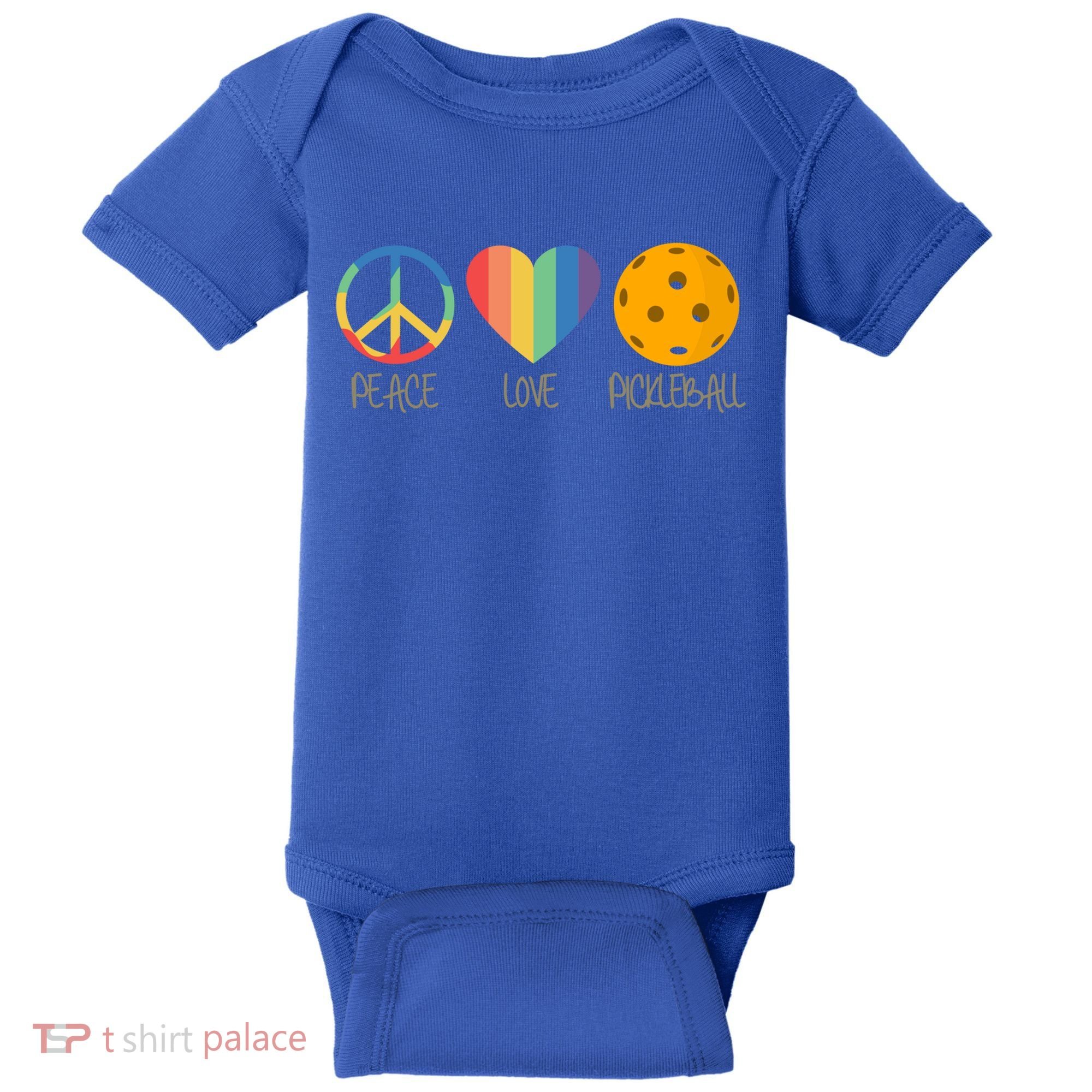 Peace Love Pickleball Gift Baby Bodysuit
