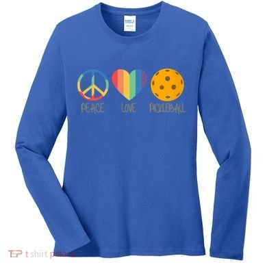 Peace Love Pickleball Gift Women's Long Sleeve Shirt
