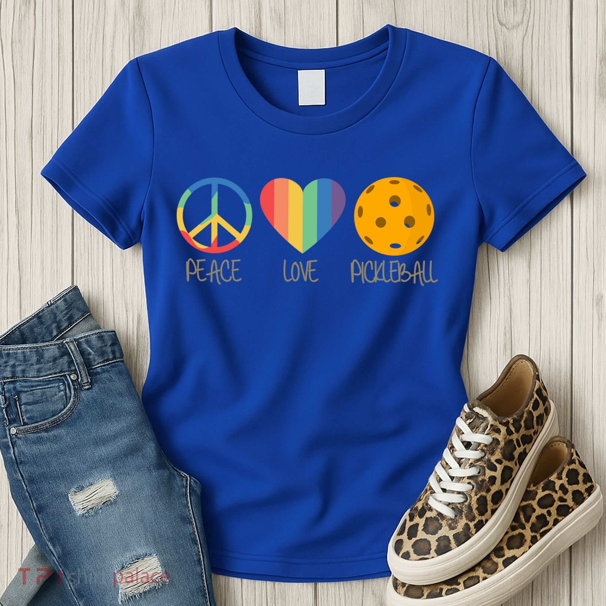 Peace Love Pickleball Gift Women's T-Shirt