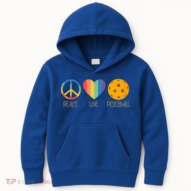 Peace Love Pickleball Gift Kids Hoodie