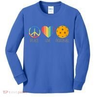 Peace Love Pickleball Gift Kids Long Sleeve Shirt thumb 0