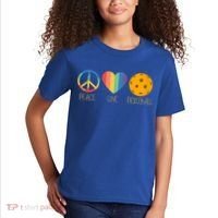 Peace Love Pickleball Gift Kids T-Shirt thumb 2